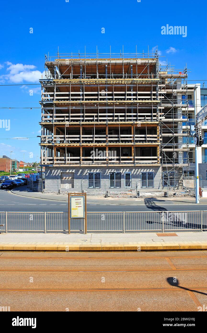 Construction of apartment block on Blackpool seafront Stock Photo Alamy