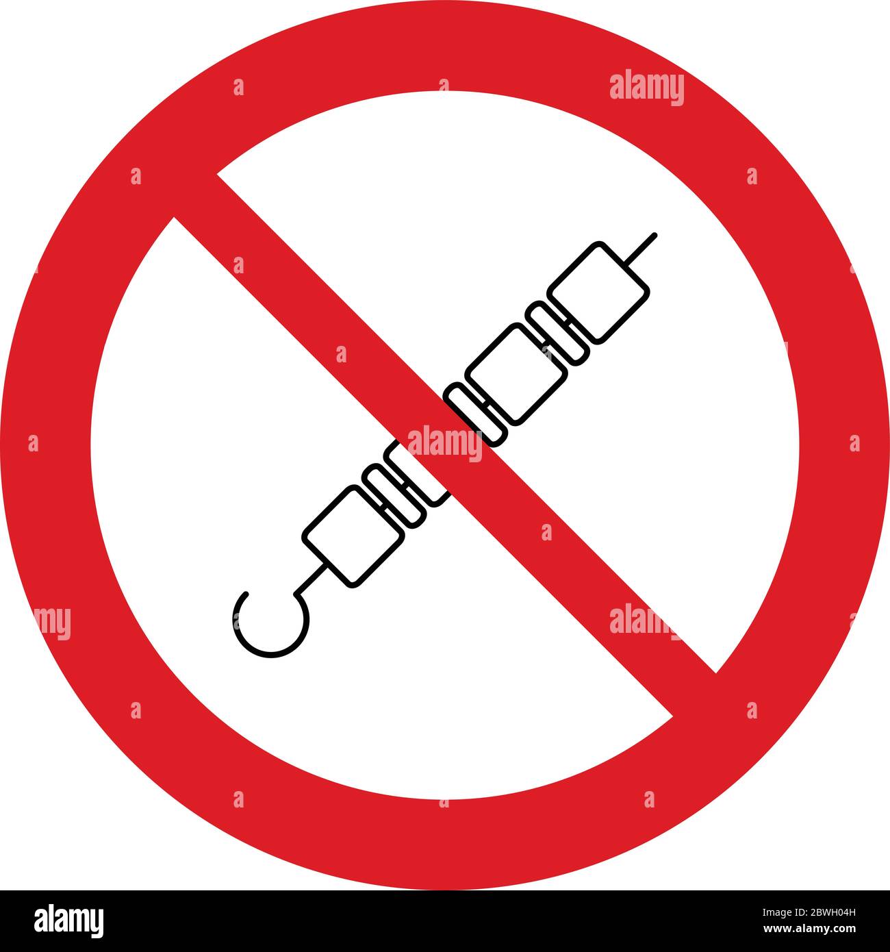 No barbecue  icon. no Stock Vector