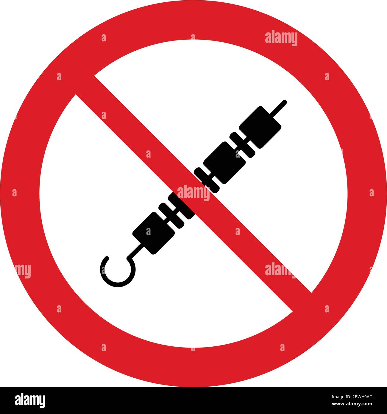 No barbecue  icon. no Stock Vector