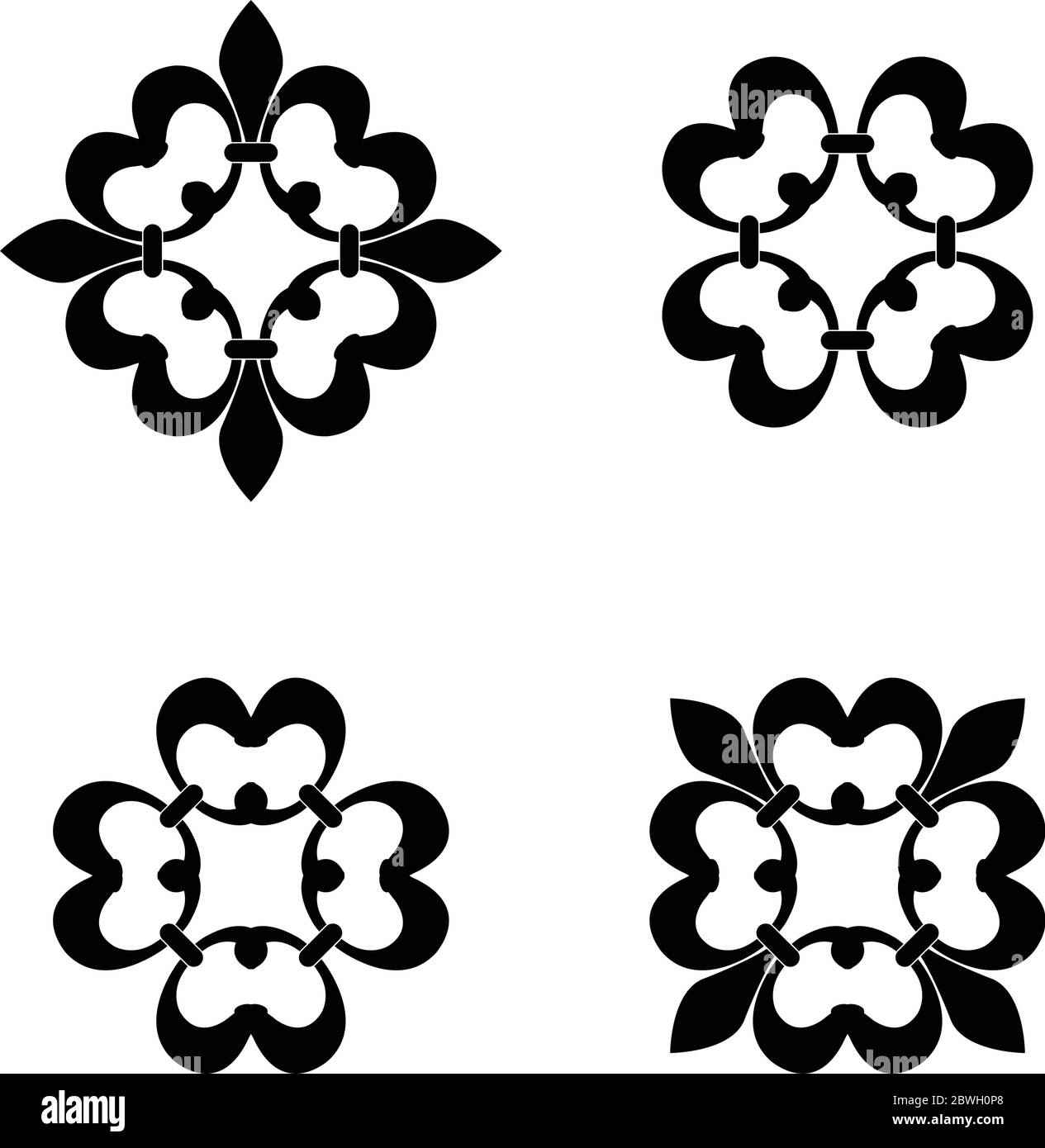 ornament black vector. floral element for design Stock Vector Image ...