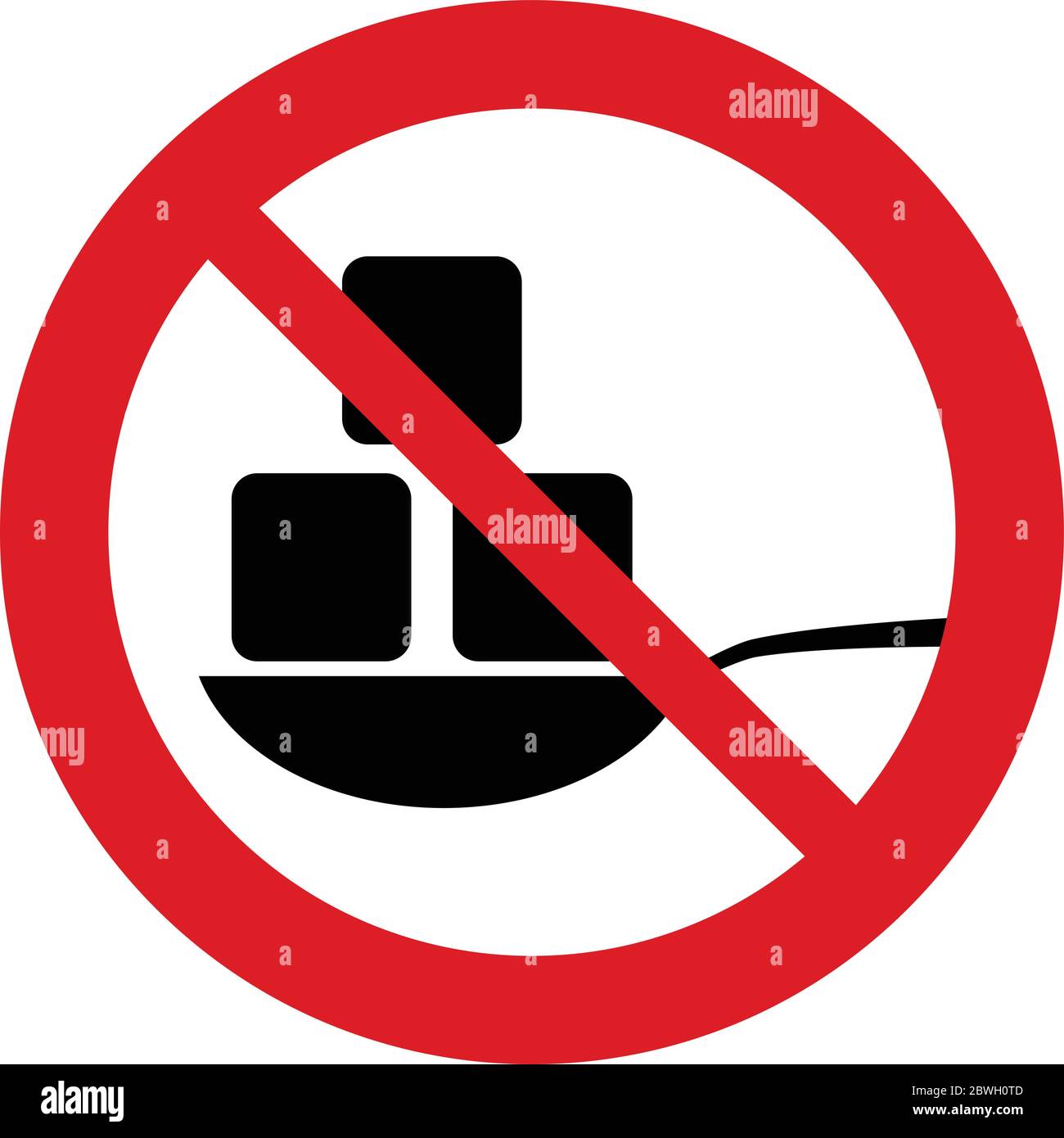 No Sugar icon.  free sugar  vector   prohibiting sing Stock Vector