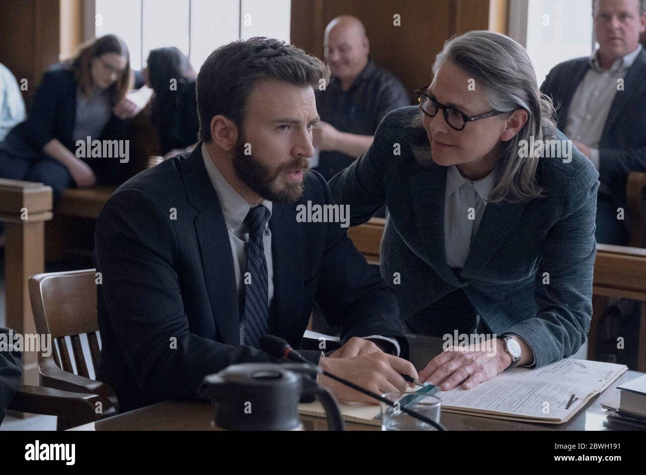 DEFENDING JACOB, from left Chris Evans, Cherry Jones, Job , (Season 1