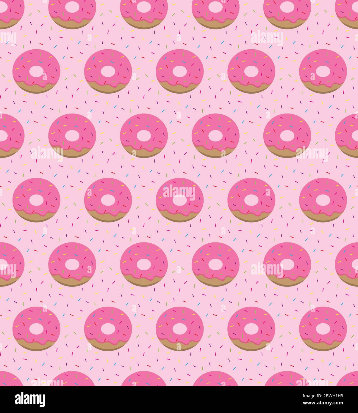 Vector seamless pattern with donuts  vector wallpapers, fabric, texture, background Stock Vector