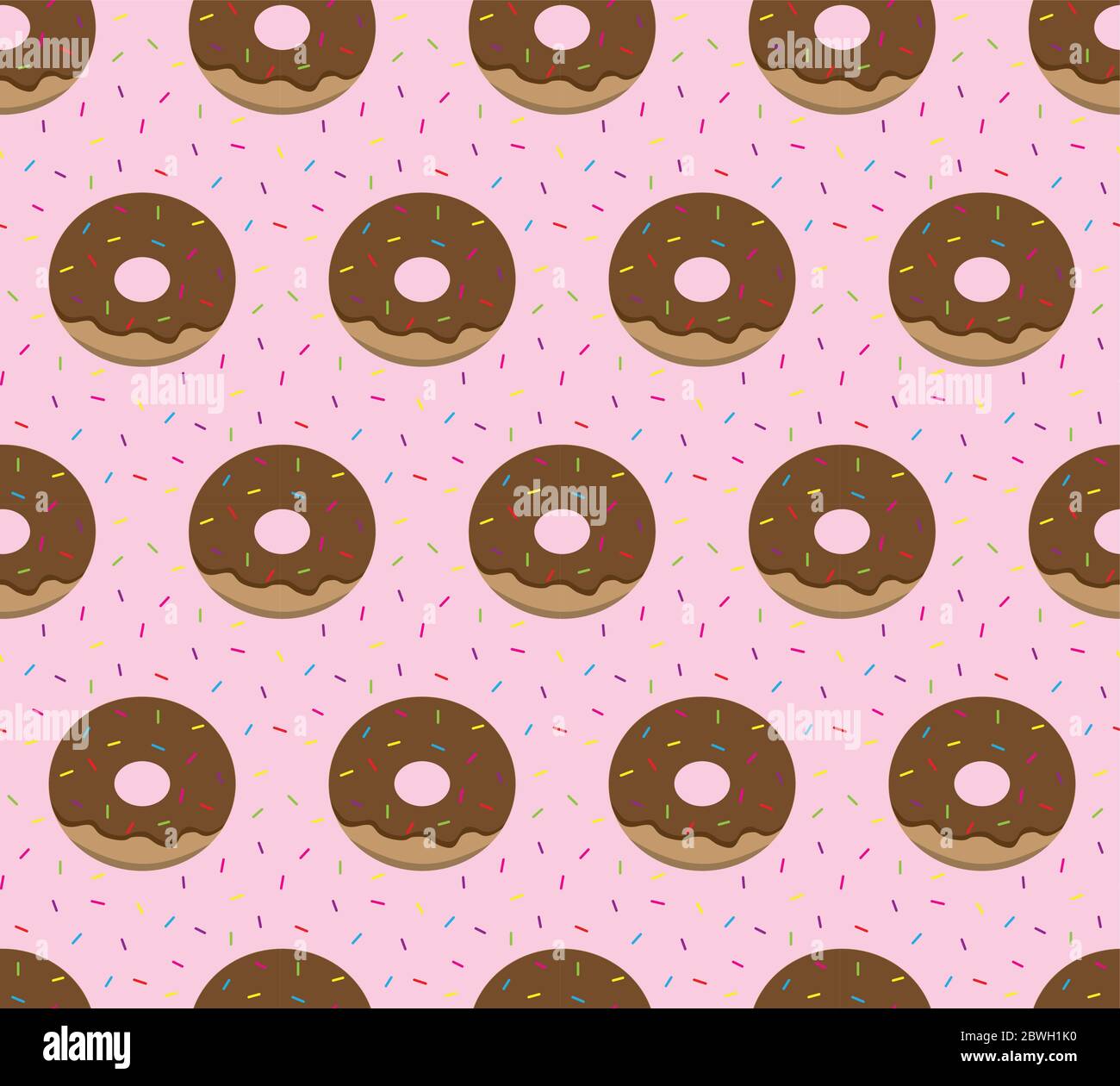 Vector seamless pattern with donuts  vector wallpapers, fabric, texture, background Stock Vector