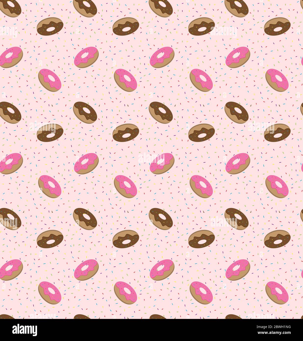 Vector seamless pattern with donuts  vector wallpapers, fabric, texture, background Stock Vector