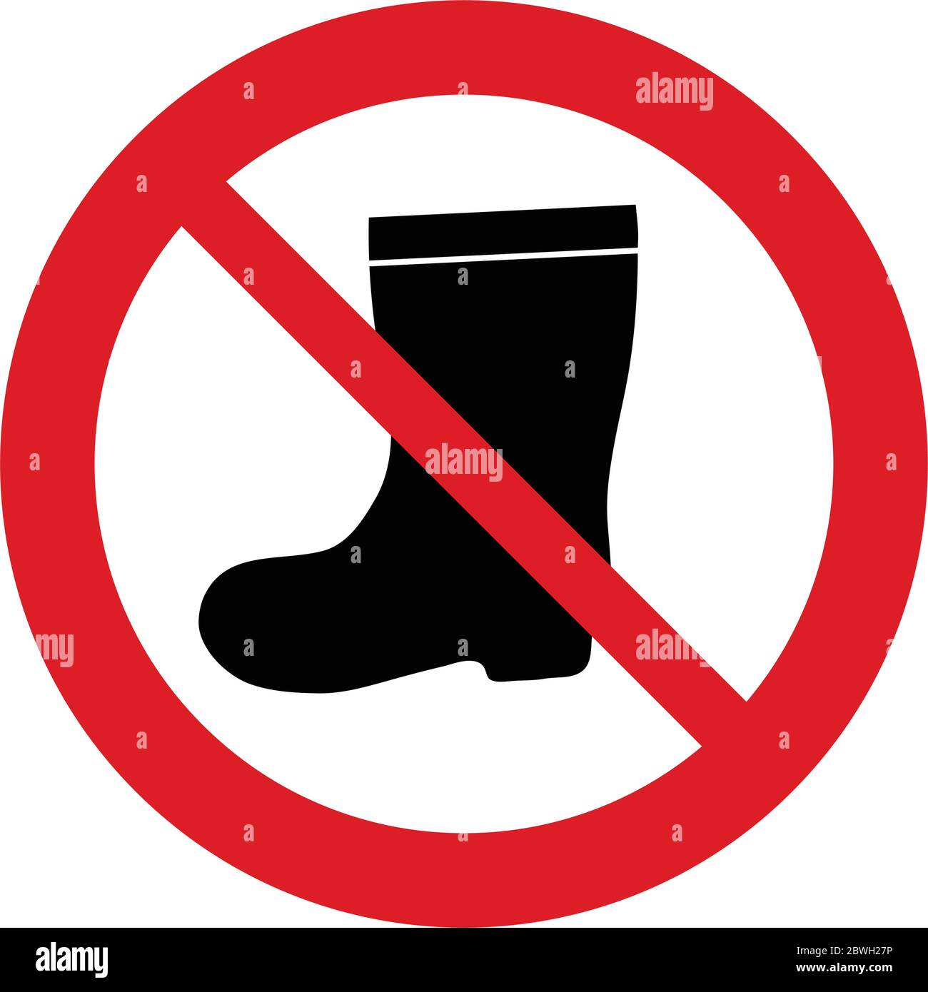 No  rain boot icon. Prohibited  rain boot icon. Stock Vector
