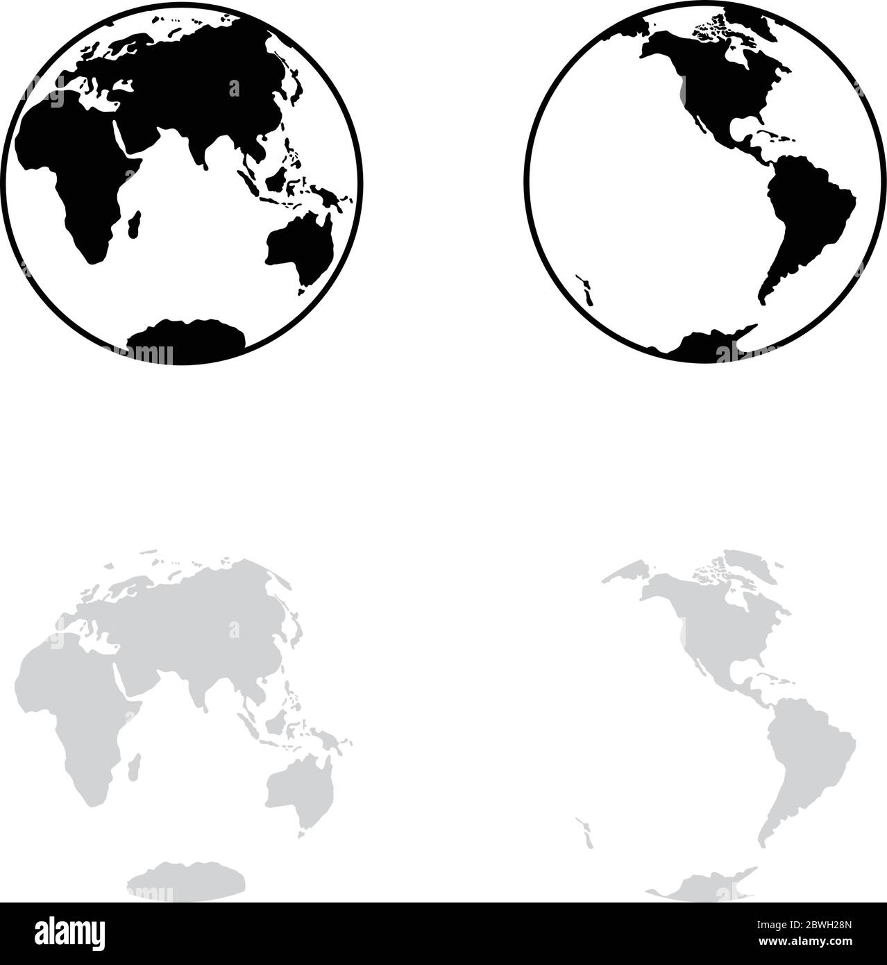 Globe earth vector icons set Stock Vector