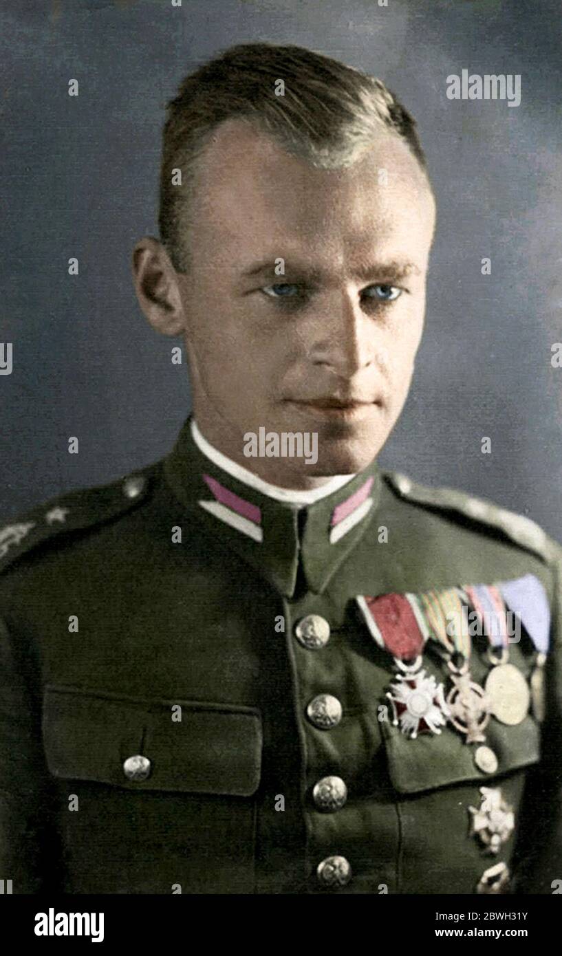Witold Pilecki (1901 – 1948; Polish cavalry officer, intelligence agent, and resistance leader. Stock Photo