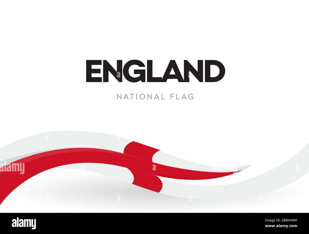 England waving flag banner. English national symbol poster. Isolated
