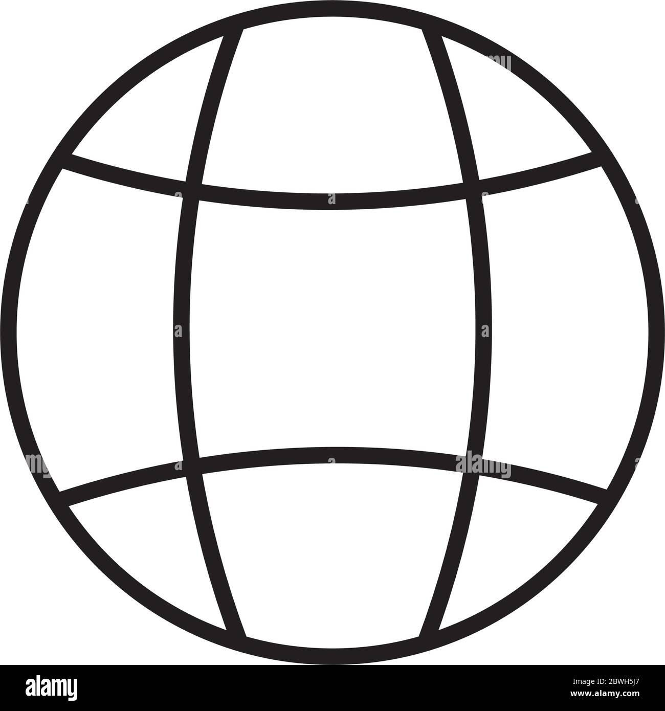 global sphere icon over white background, line style, vector ...