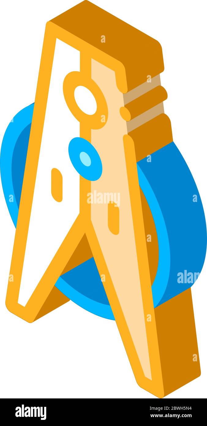 Laundry Service Clothes Peg isometric icon vector illustration Stock ...