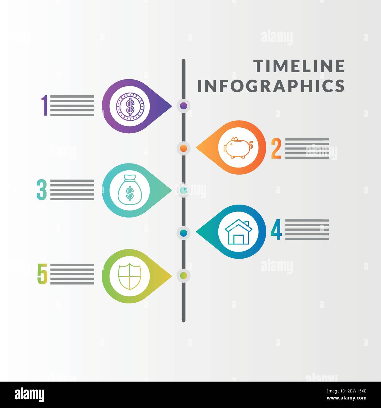 Timeline infographics with money icons vector design Stock Vector Image ...