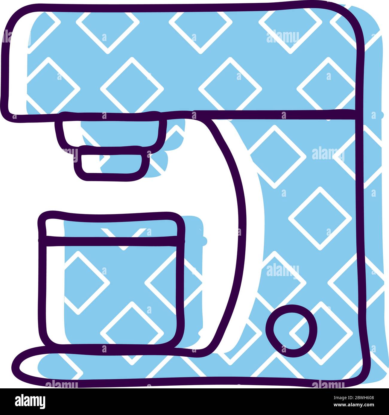 coffee machine line and fill style icon vector design Stock Vector