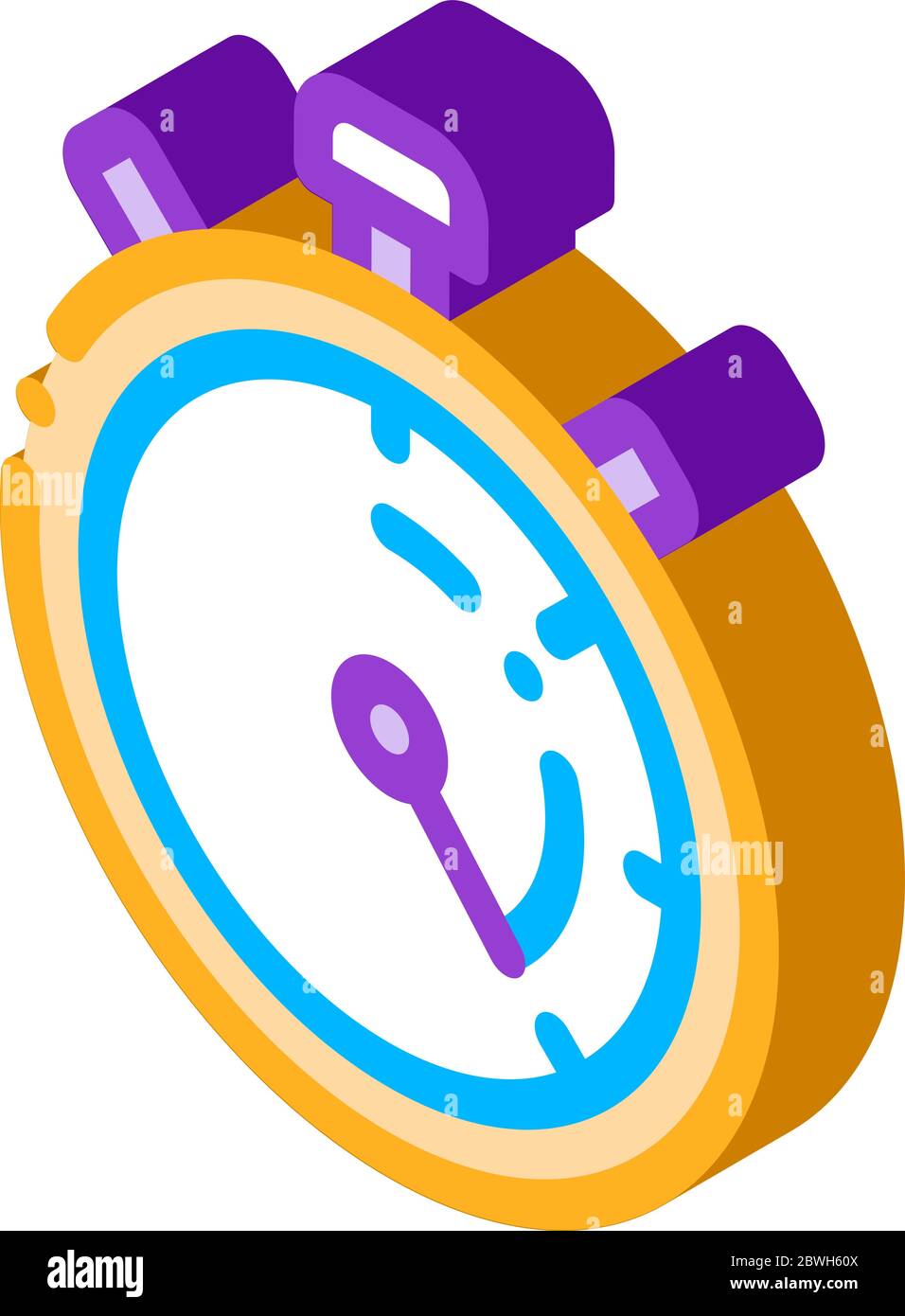 Laundry Service Stop Watch isometric icon vector illustration Stock Vector