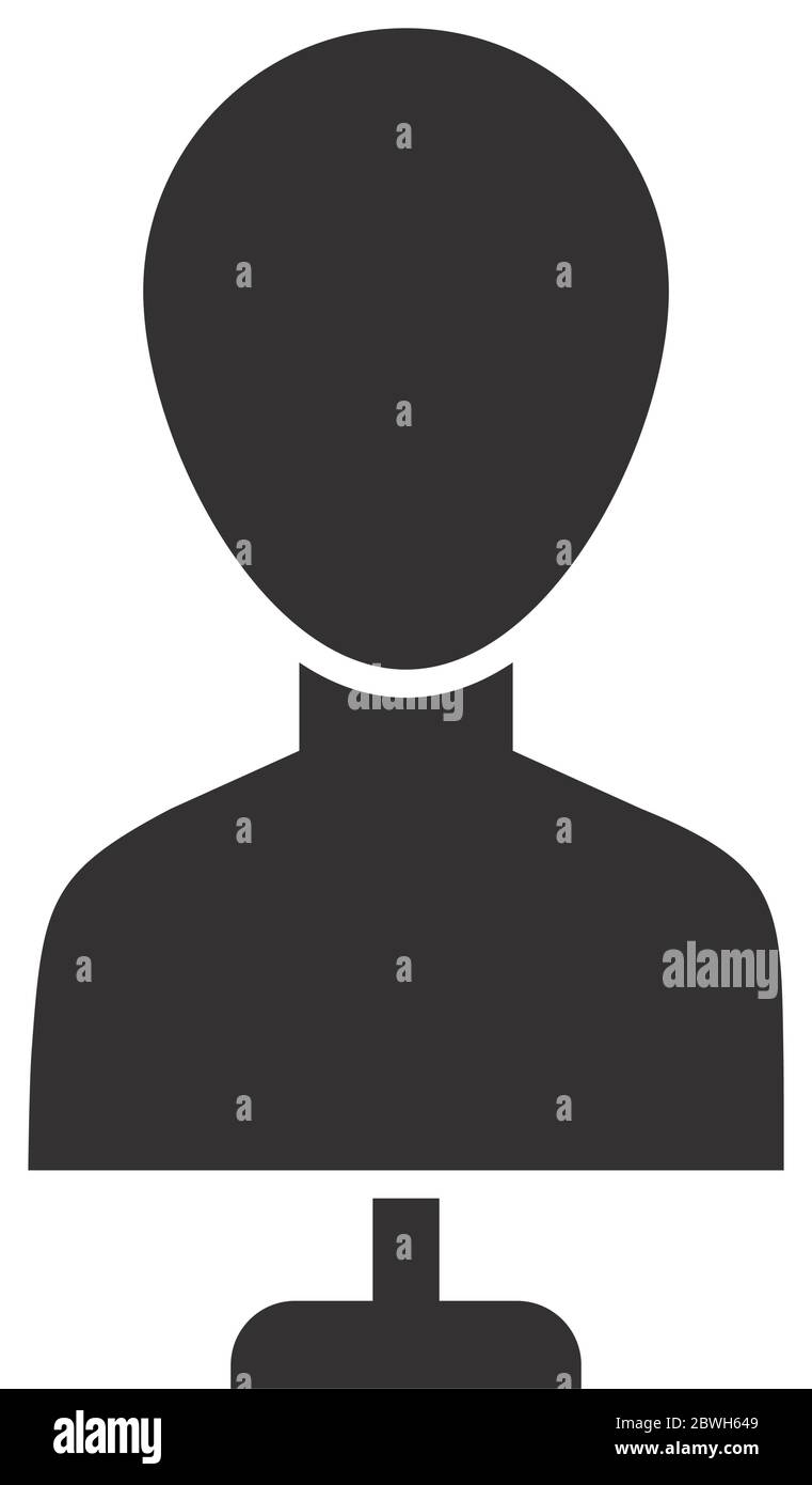 body mannequin icon over white background, silhouette style, vector