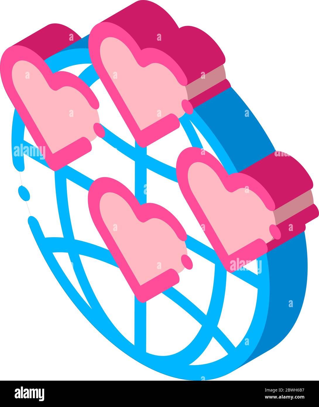 Universe Volunteers Support isometric icon vector illustration Stock Vector