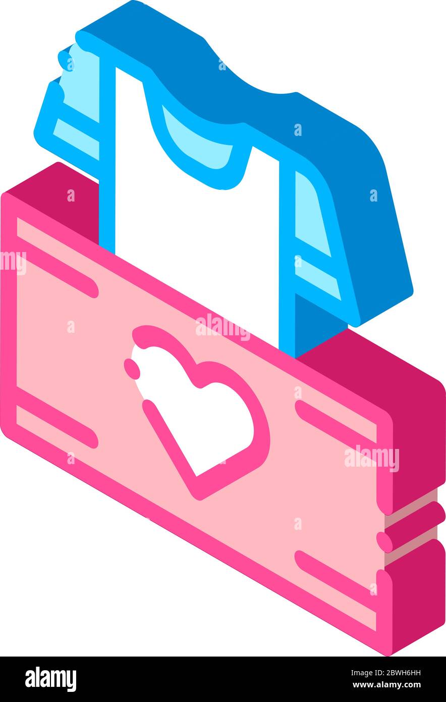 Volunteers Support Thing Box isometric icon vector illustration Stock Vector