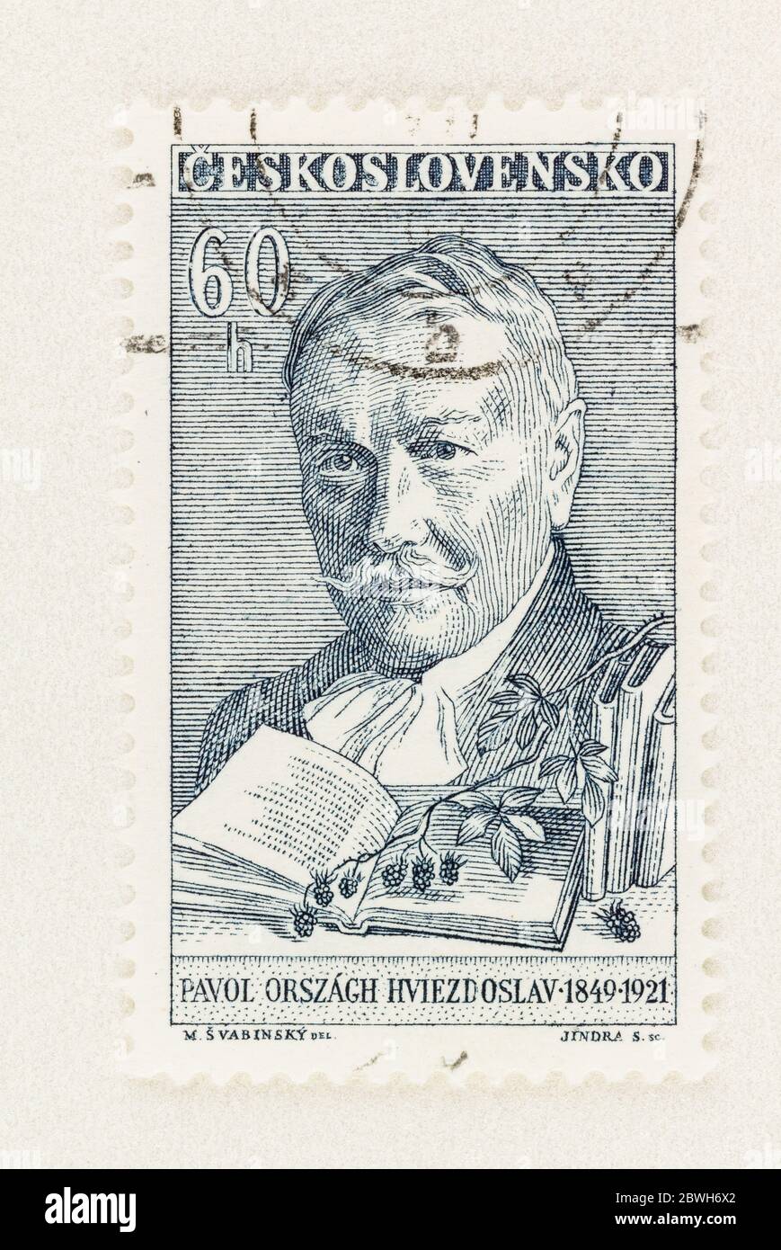 SEATTLE WASHINGTON - May 30, 2020:   Writer Pavol Országh Hviezdoslav on Czech stamp of 1961. Scott # 1038 Stock Photo