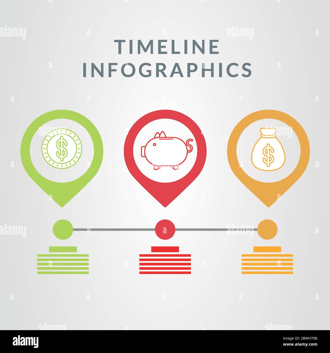 Timeline infographics with money icons vector design Stock Vector Image ...
