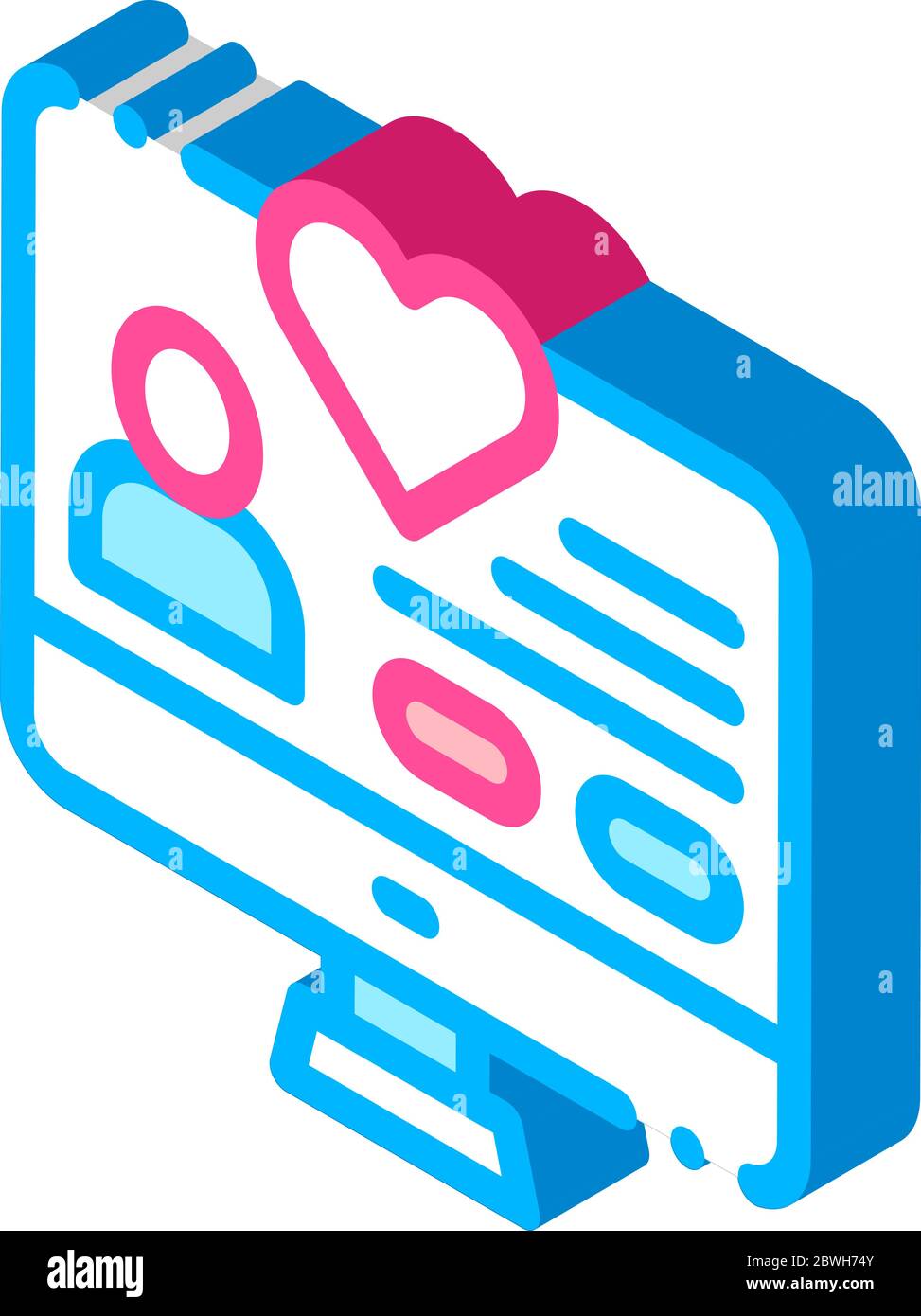 Volunteers Support Website isometric icon vector illustration Stock Vector