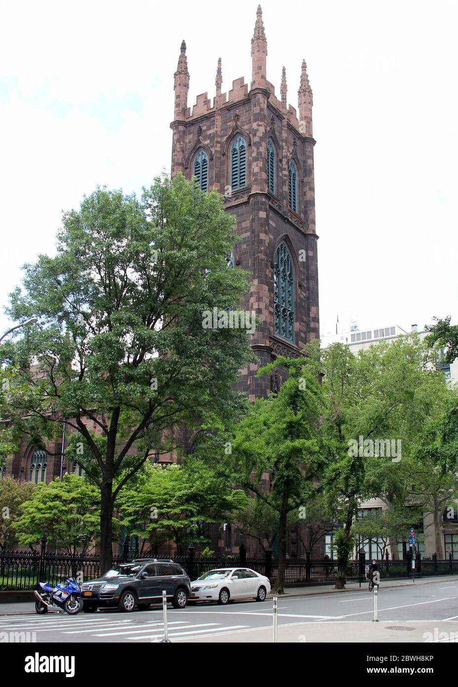 First Presbyterian Church, known as 'Old First', built in 1844–1846 in Gothic Revival style, located on Fifth Avenue in Greenwich Village Stock Photo