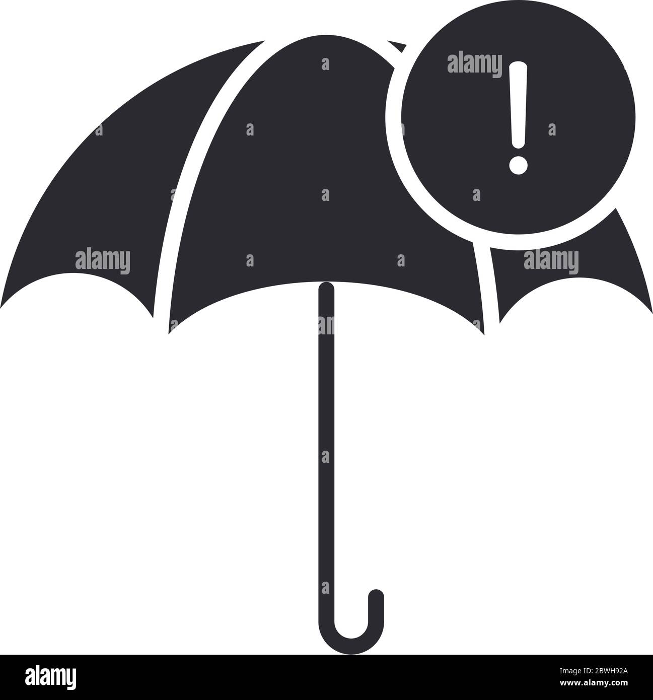 alert icon, umbrella waring, protection, attention danger exclamation mark precaution