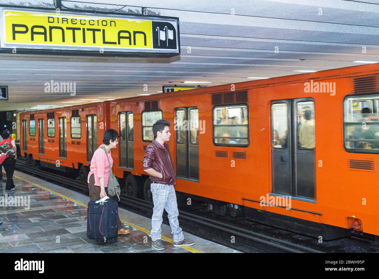 Mexico City,Mexican,Hispanic Latin Latino ethnic,Benito Juárez International Airport,MEX,Metro,Terminal Area Station,STC Stock Photo