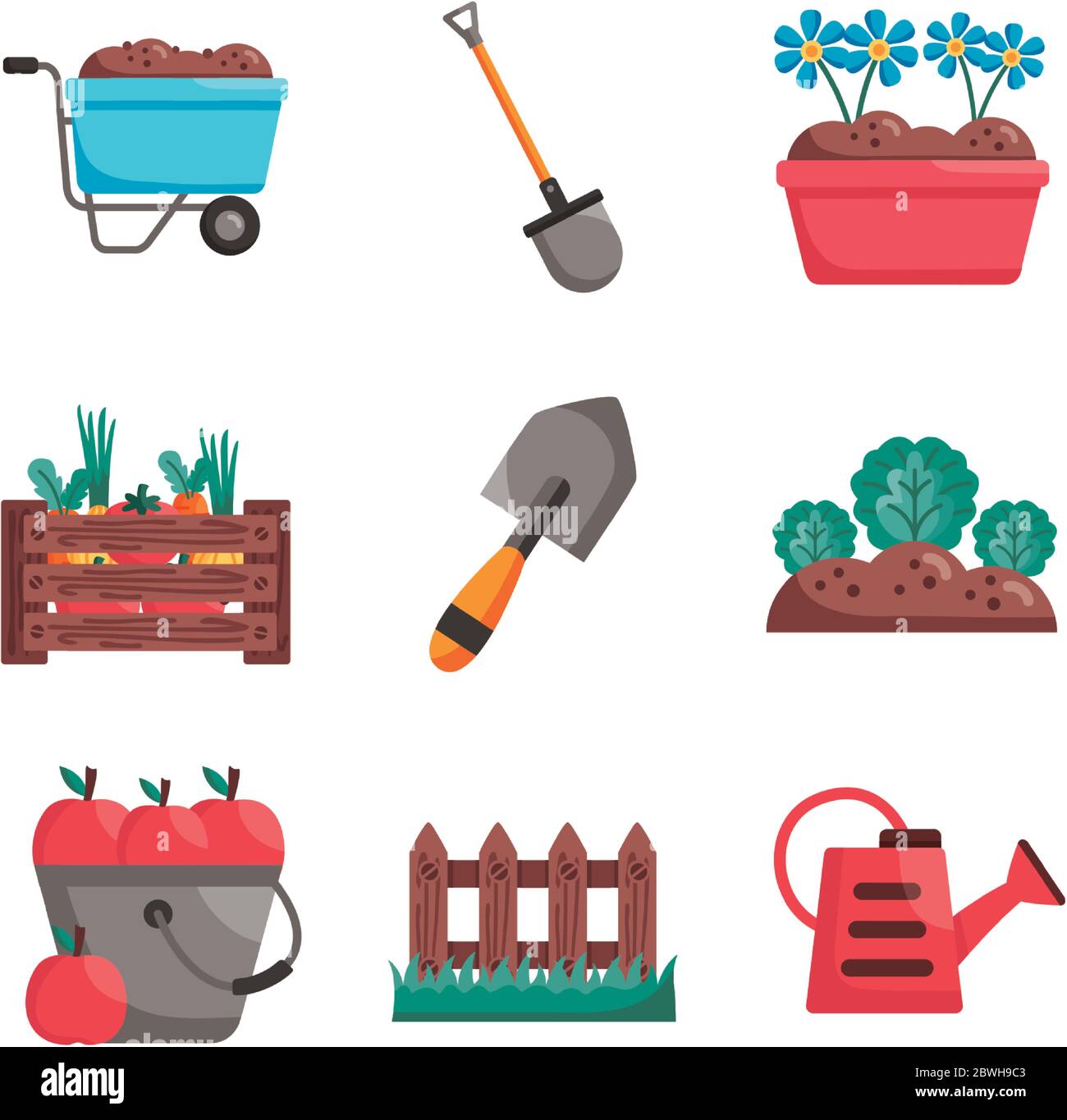 Gardening detail style icon set vector design Stock Vector Image & Art ...