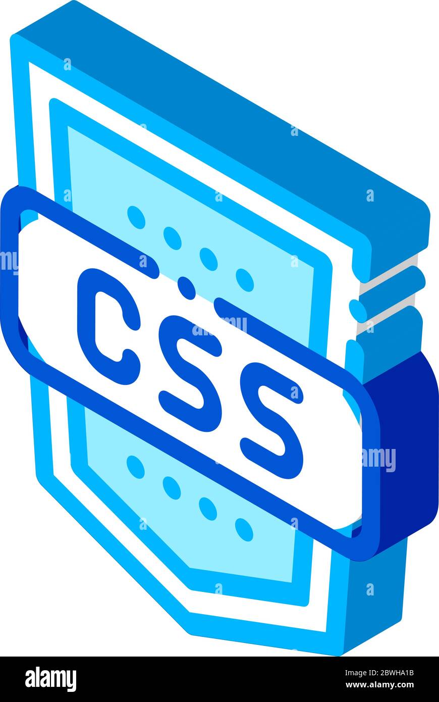 Coding Language CSS System isometric icon vector illustration Stock ...