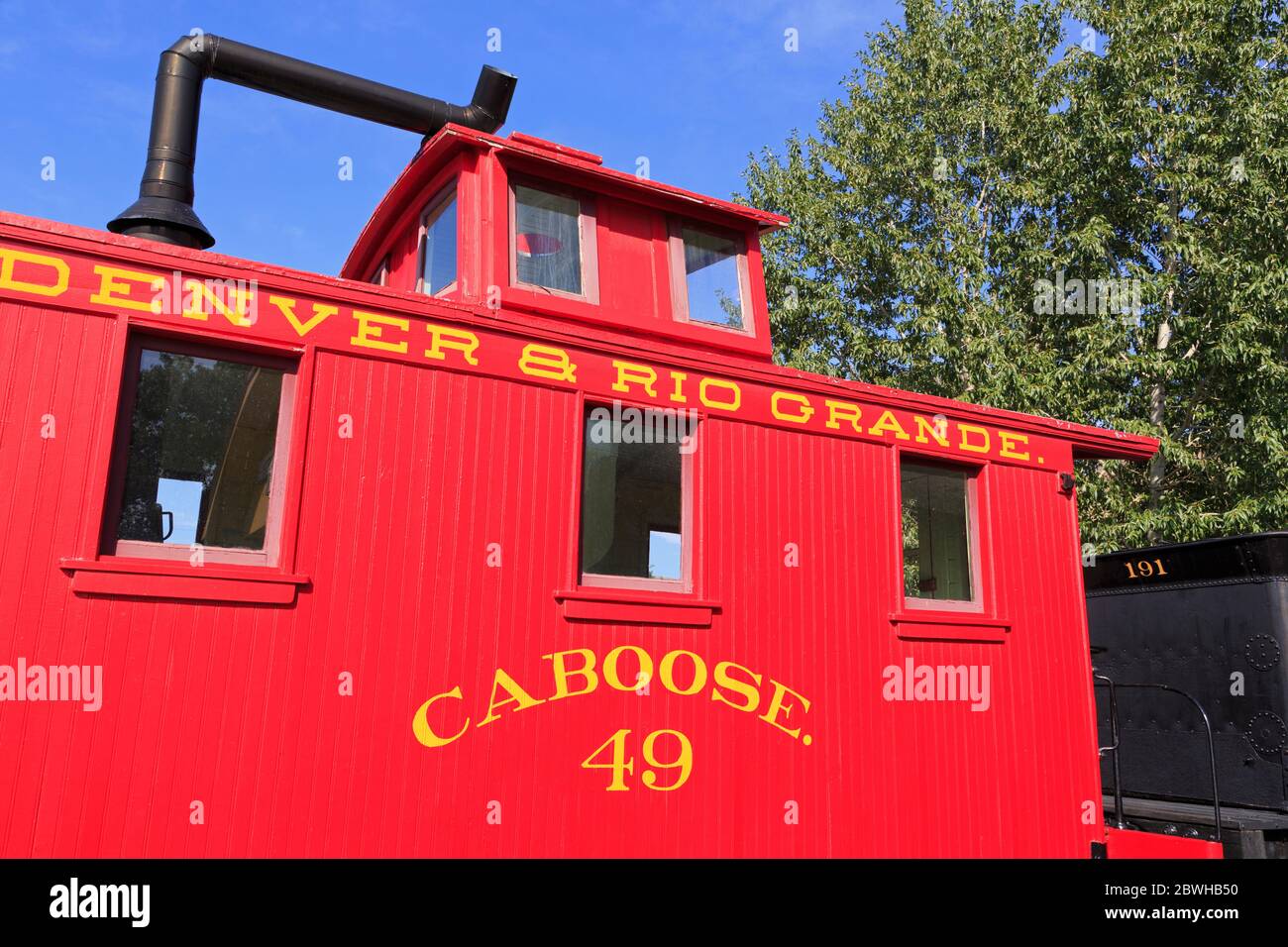 Caboose at the Colorado Railroad Museum,Golden,Colorado,USA Stock Photo