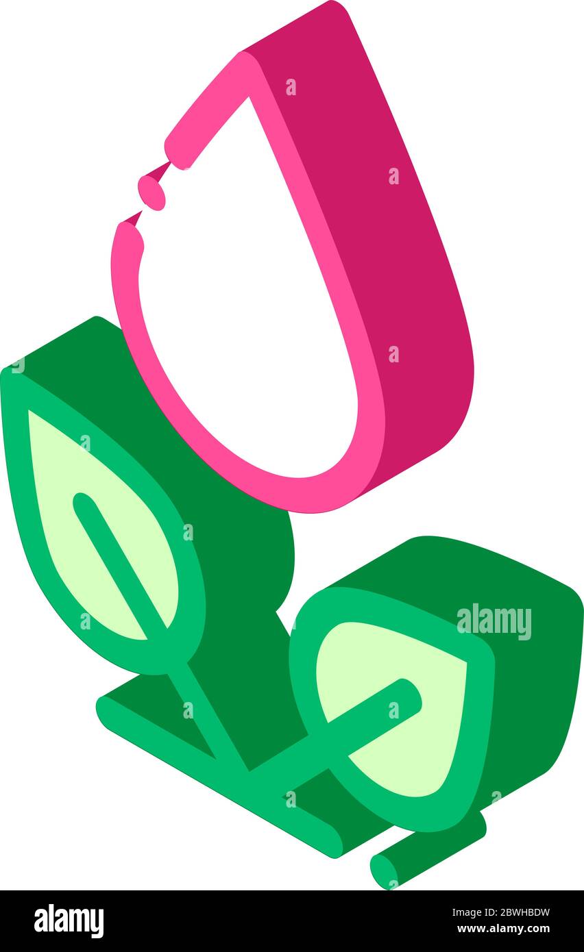 Drop Watering Leaves Bush isometric icon vector illustration Stock ...