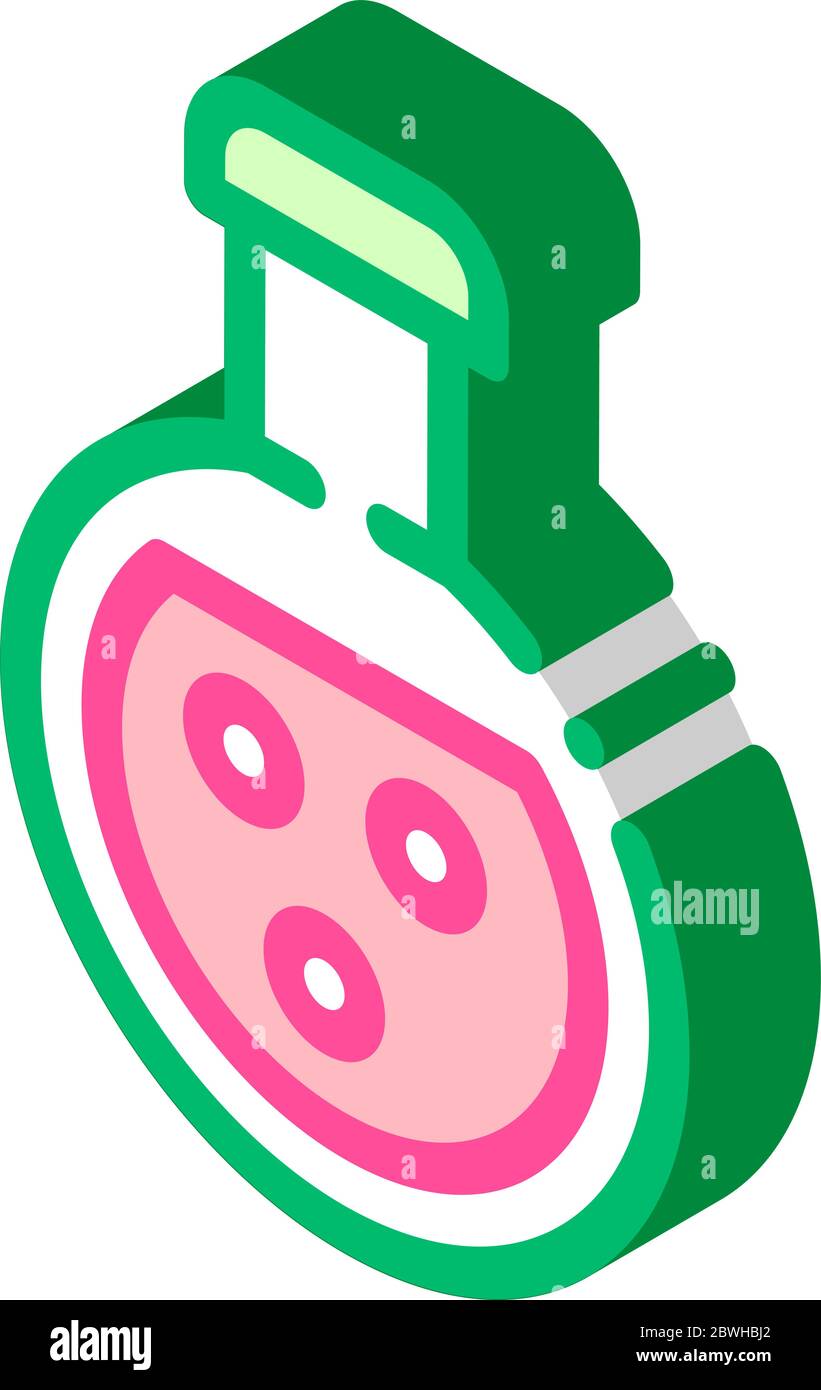 Flask With Chemical Liquid isometric icon vector illustration Stock Vector
