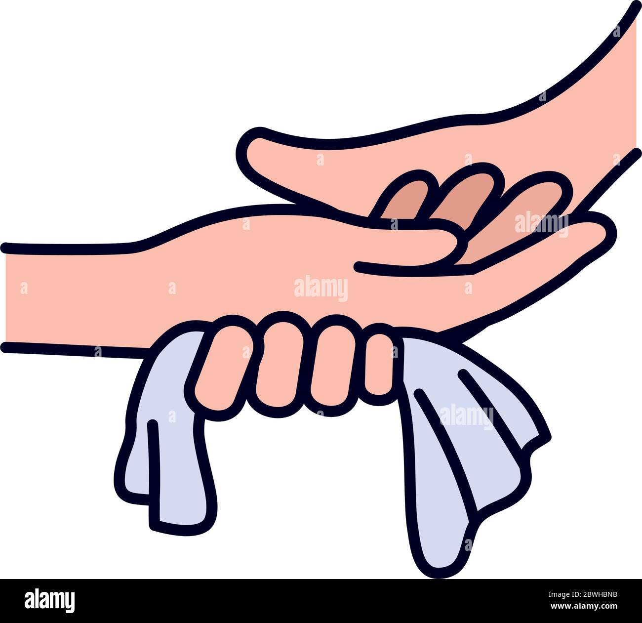 Paper towel drying hands Stock Vector Images - Alamy