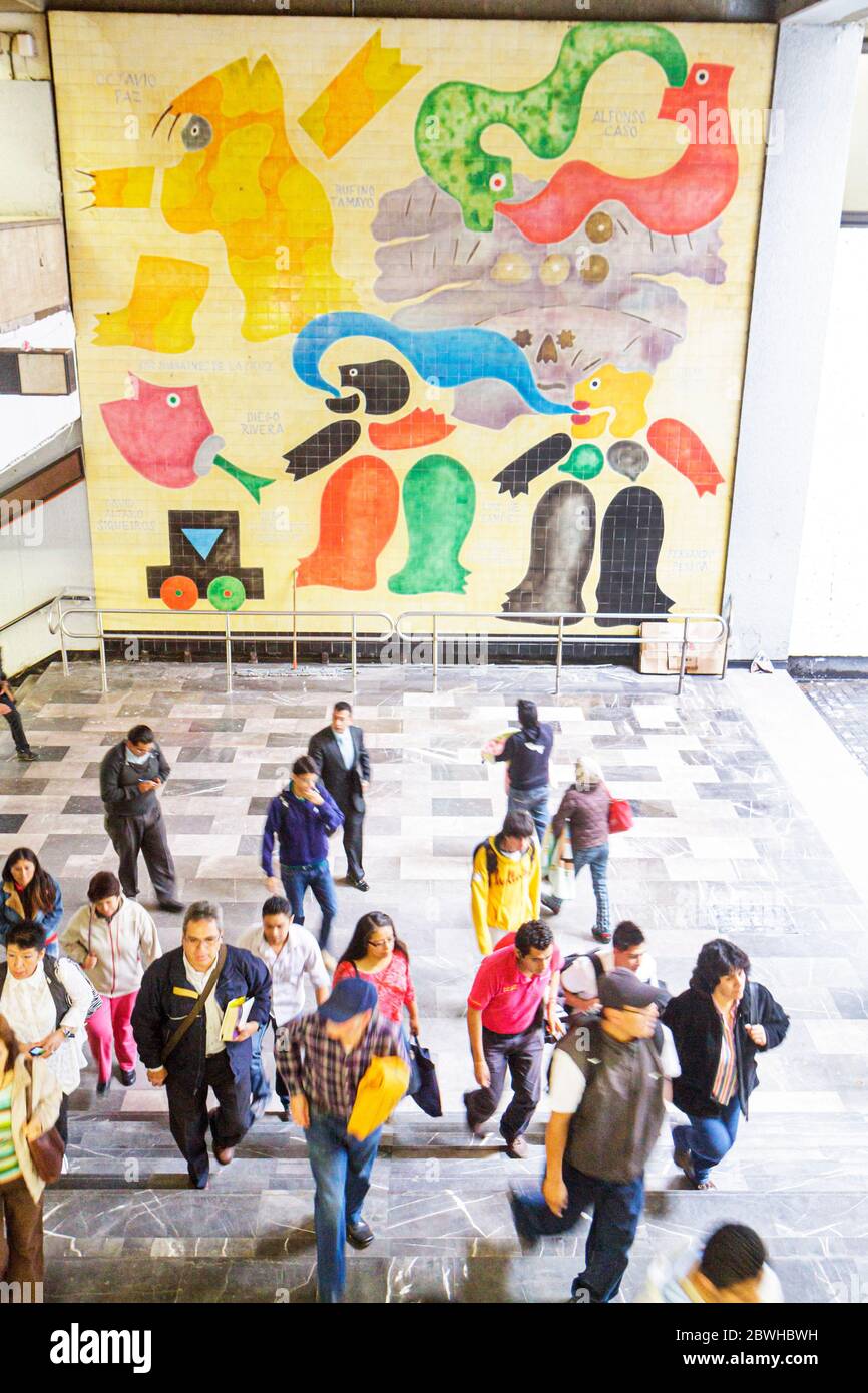 Mexico City,DF México,Federal District,Distrito Federal,Mexico City,Metro subway,Chabacano Station,Line 9,Hispanic man men male adult adults,Mexican M Stock Photo