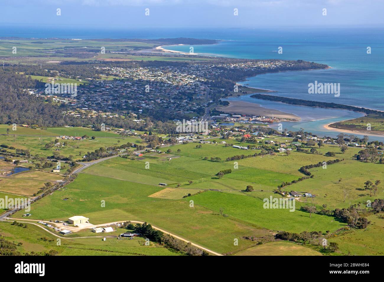 Aertial view of Bridport on Tasmania's north coast Stock Photo Alamy