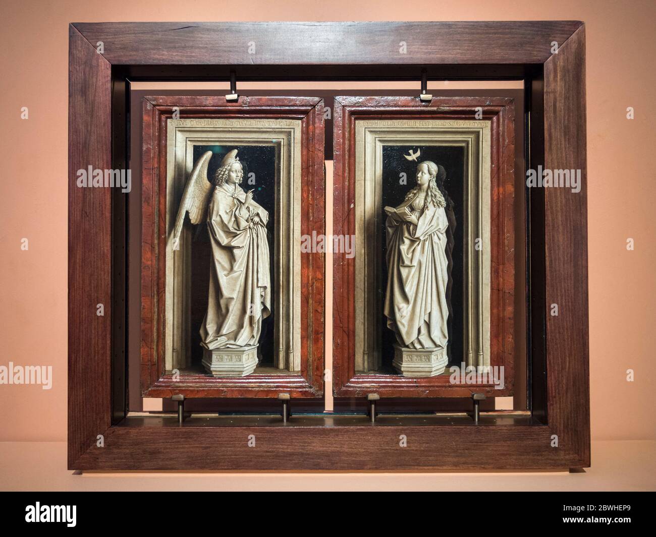 Díptico de la anunciación. Jan van Eyck. Museo Nacional Thyssen-Bornemisza. Madrid. España Stock Photo