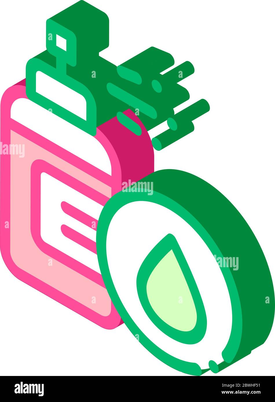 Spray Lotion Drop Cosmetic isometric icon vector illustration Stock Vector