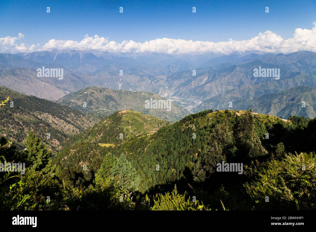 Indus valley from ancient battle field Pirsar(Aornos fortress) trekking,Bisham, Shangla, Khyber Pakhtunkhwa Province, Pakistan, South Asia, Asia Stock Photo