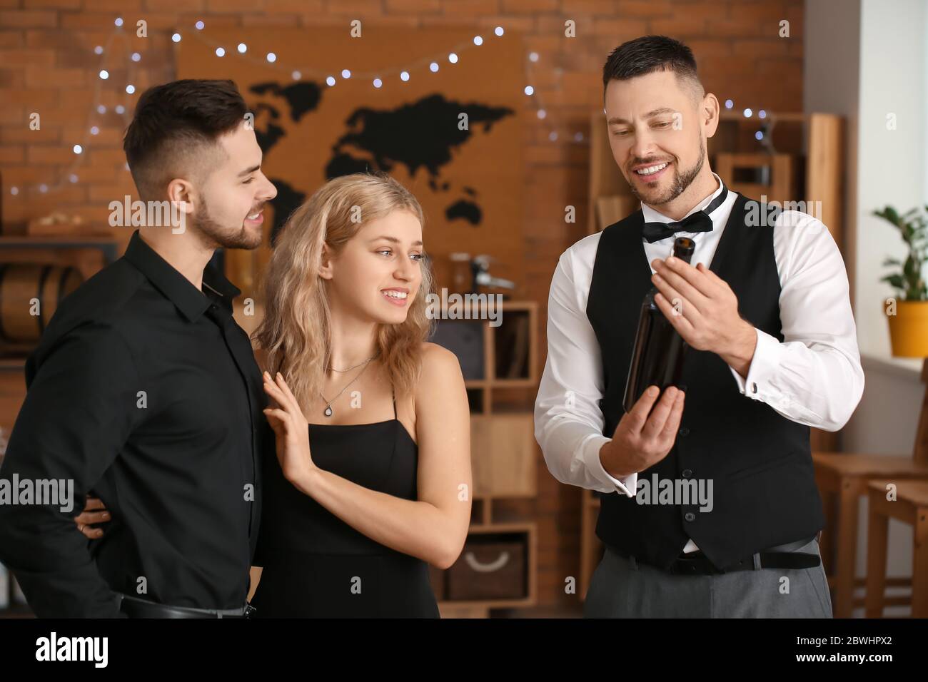 People tasting wine at the restaurant Stock Photo - Alamy