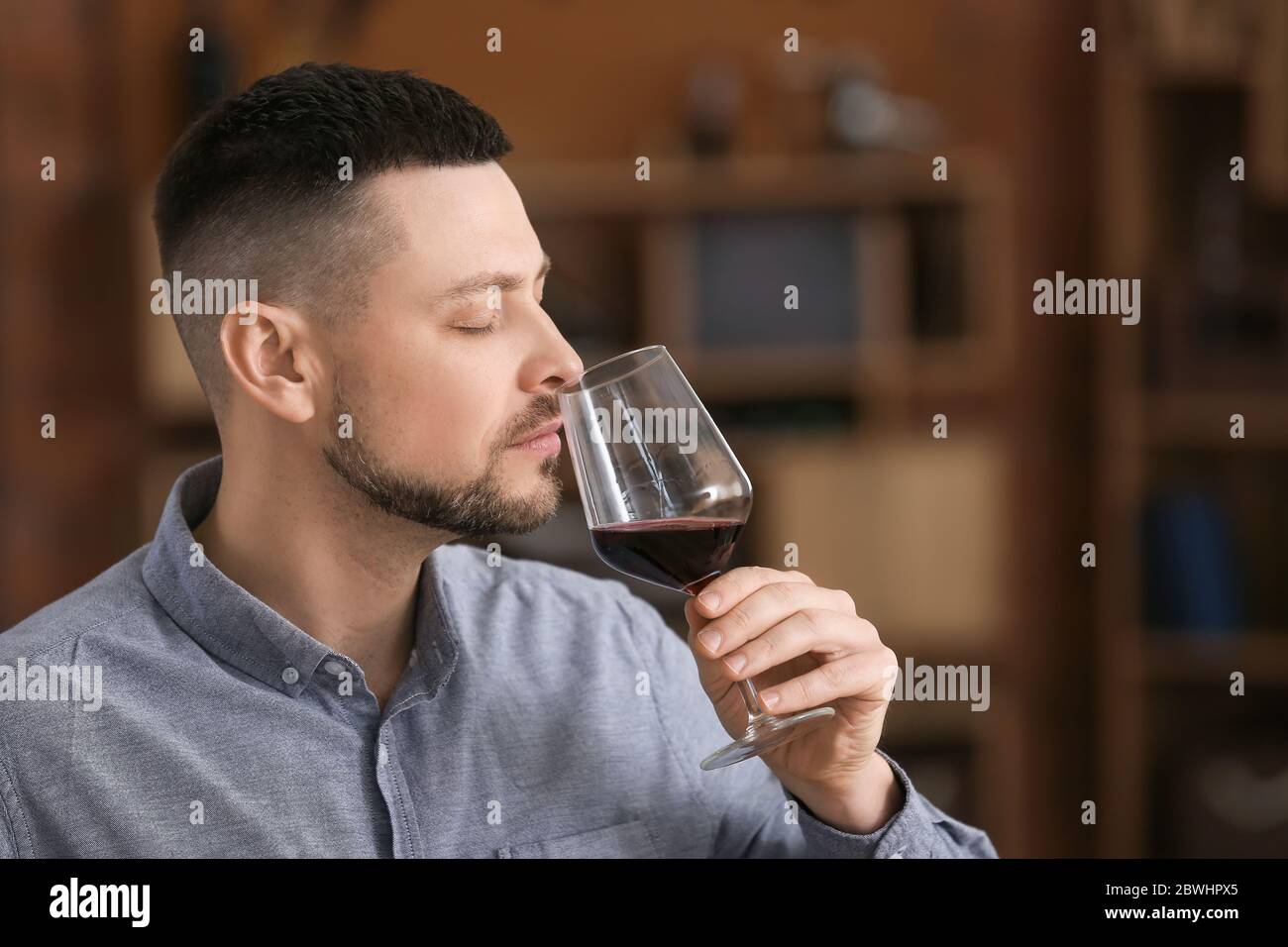 Man tasting wine at the restaurant Stock Photo - Alamy
