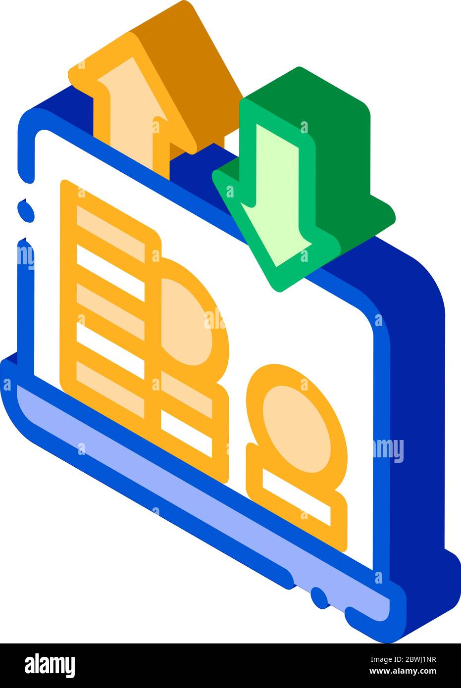 Internet Bank Laptop Coin isometric icon vector illustration Stock ...