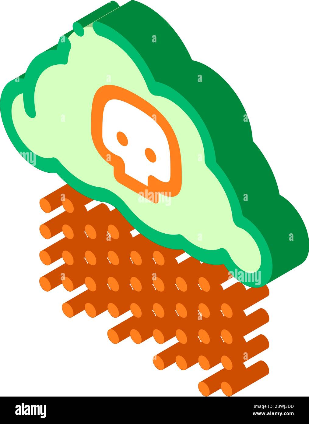 Acid Rain Earth Problem isometric icon vector illustration Stock Vector