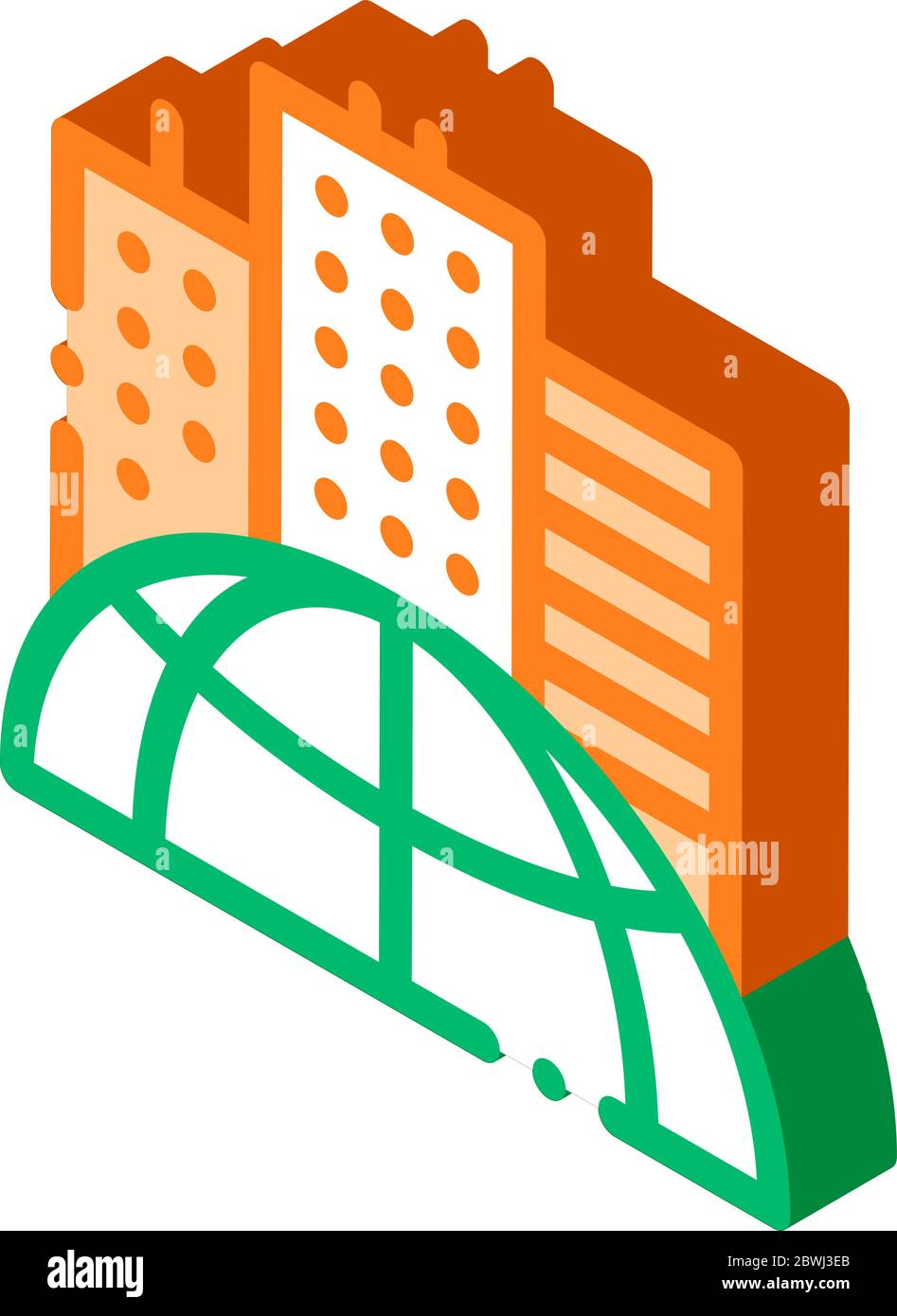 Skyscraper Earth Problem isometric icon vector illustration Stock Vector
