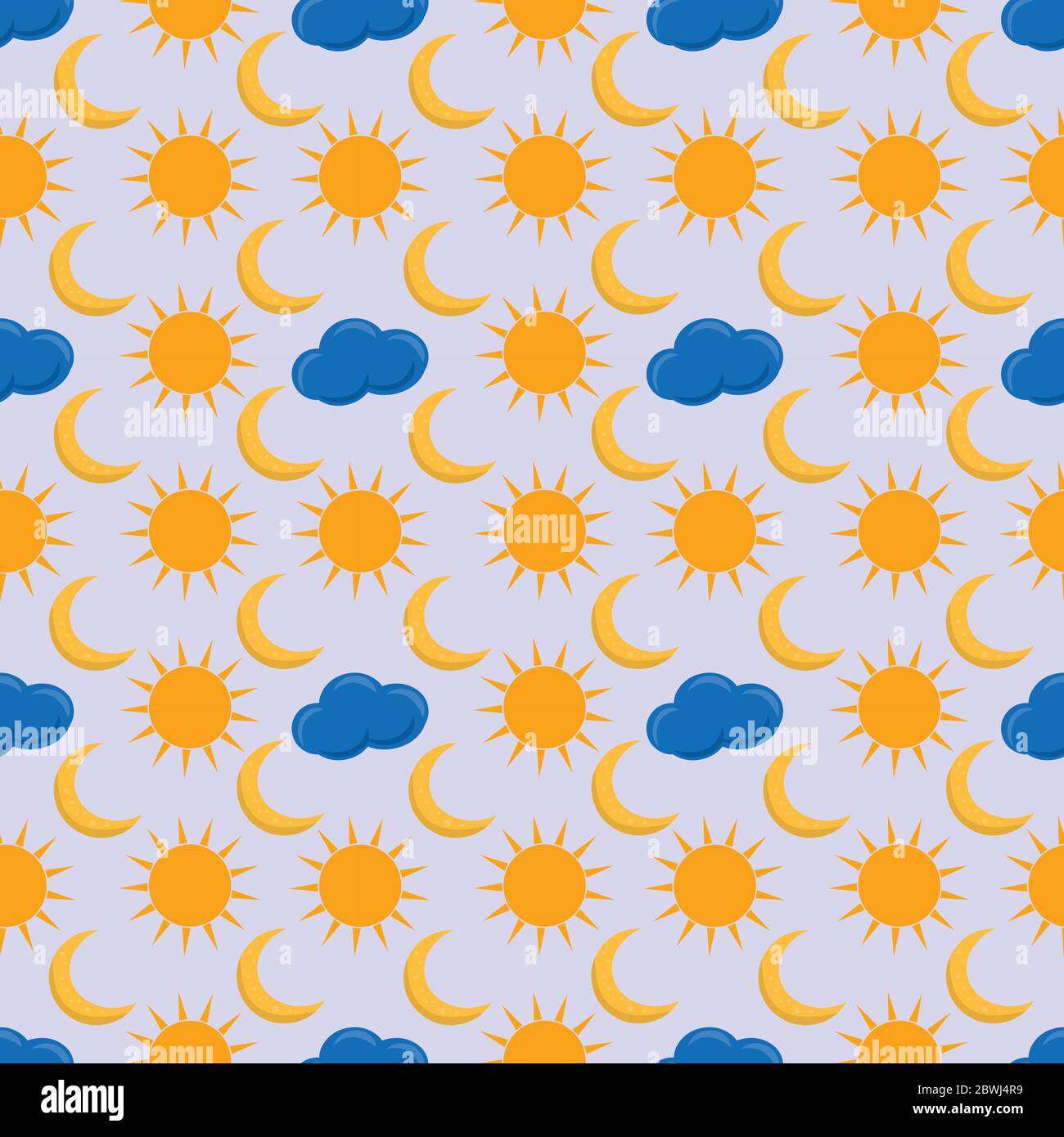 sun , moon and cloud seamless pattern vector illustration background Stock Vector