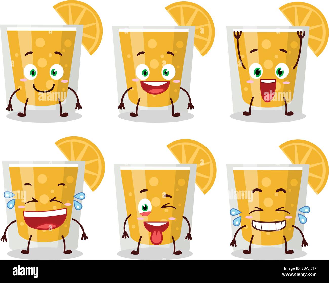 Cartoon character of orange juice with smile expression Stock Vector ...