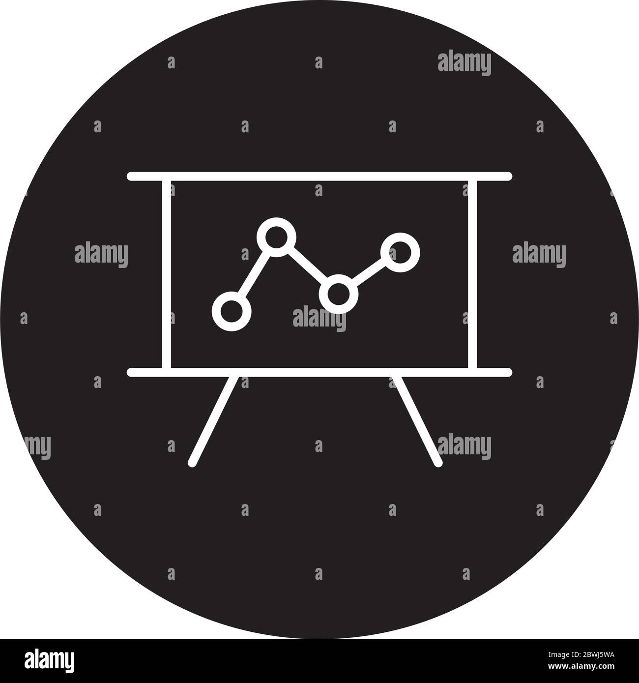 paper board with statistics block and line style icon Stock Vector ...