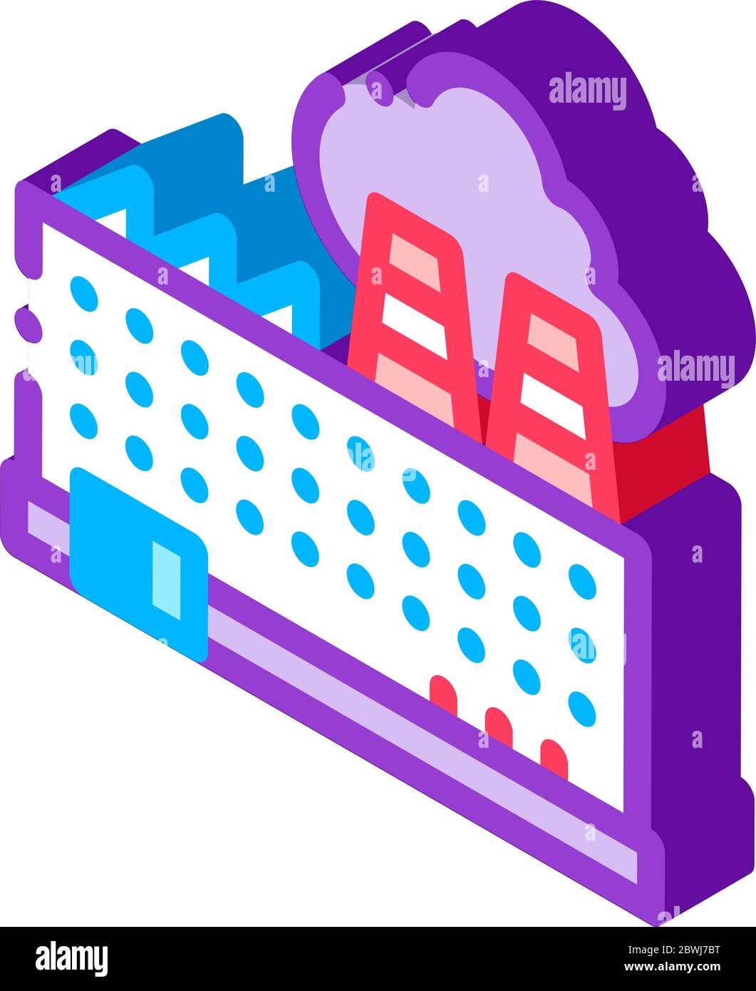Industrial Plant Building isometric icon vector illustration Stock ...