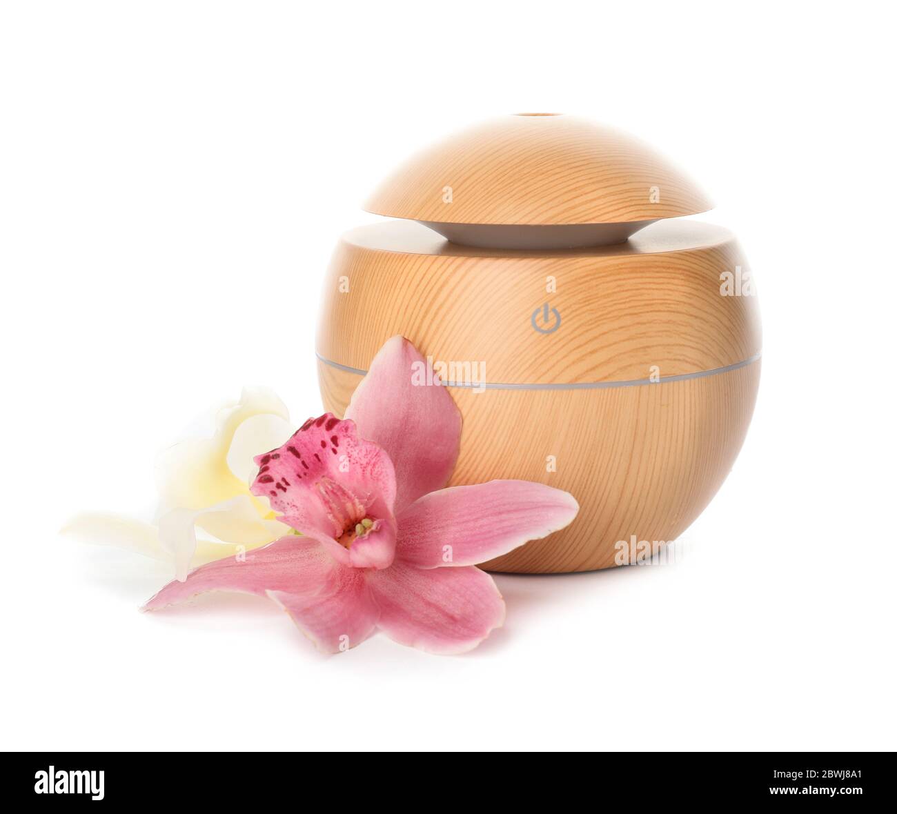 Aroma oil diffuser on white background Stock Photo - Alamy