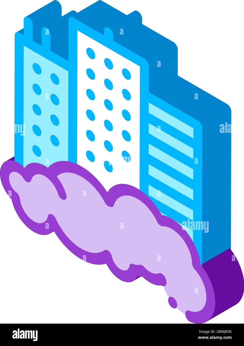 Building Skyscraper And Smog isometric icon vector illustration Stock Vector