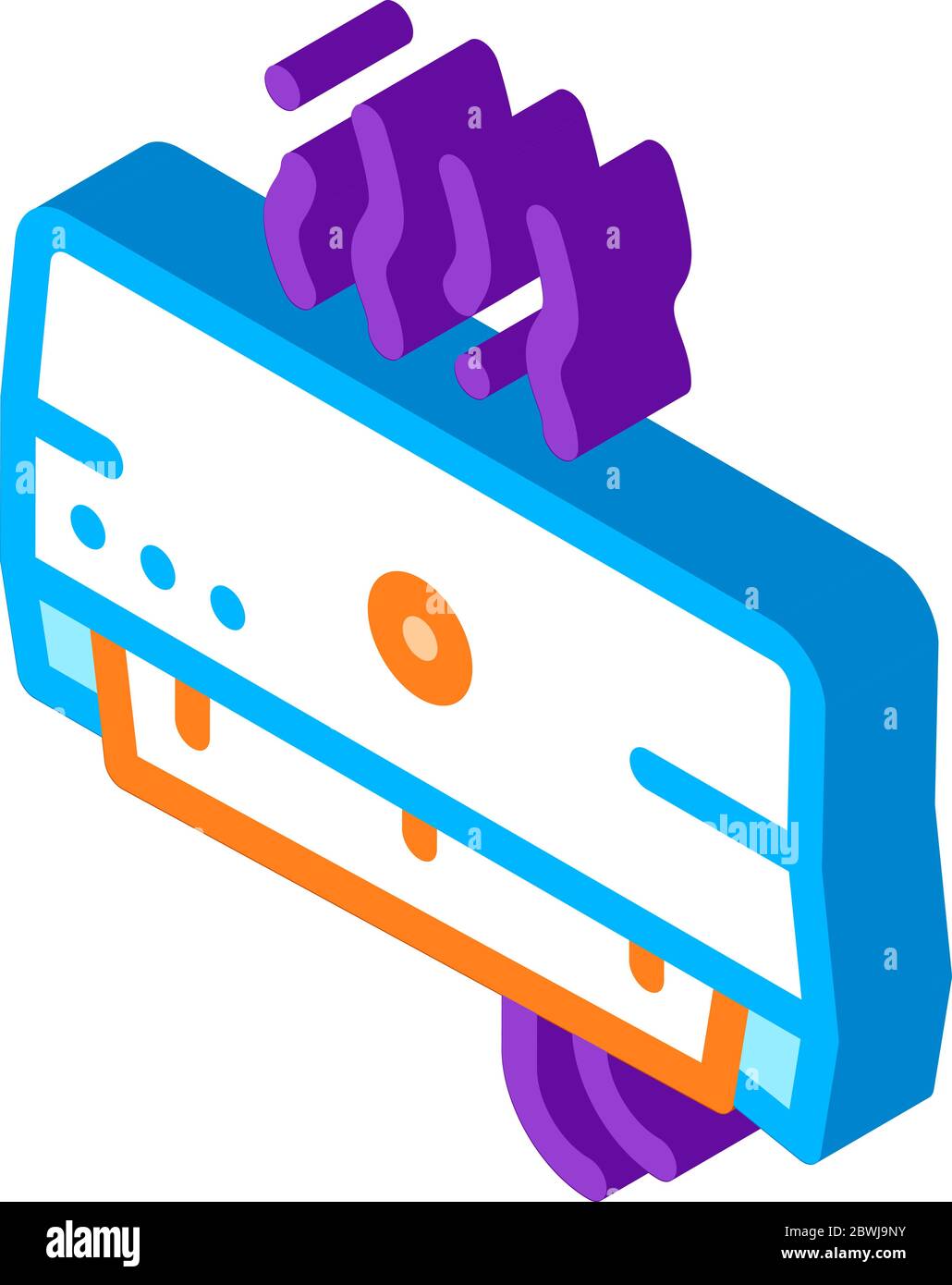 Broken Office Conditioner isometric icon vector illustration Stock Vector